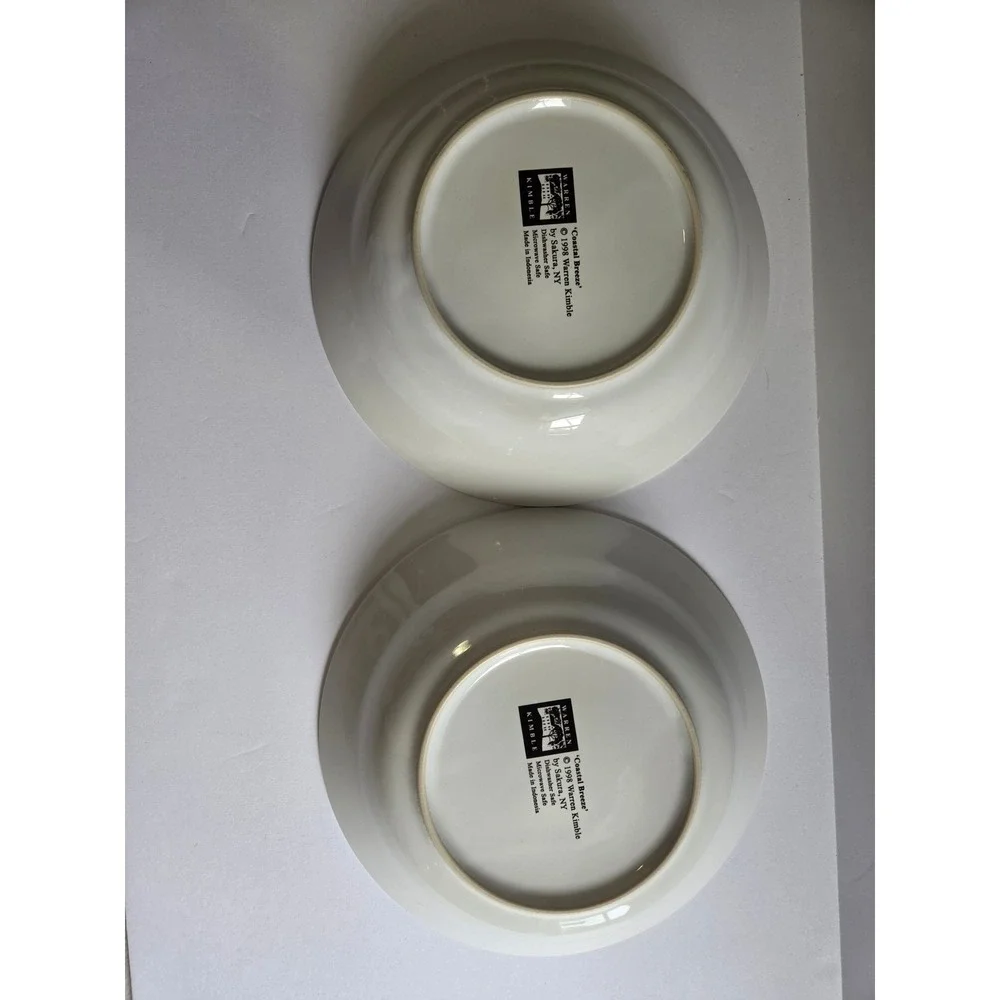 Warren Kimble Coastal Breeze Sakura Soup Pasta Bowls Set of 2 Lighthouse 1998